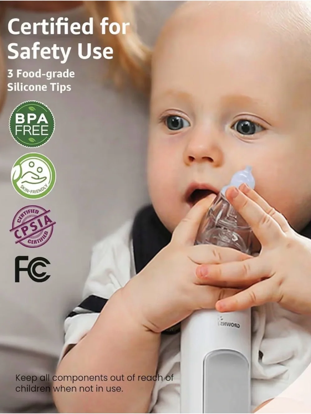NWT - GROWNSI White Nasal Aspirator for Kids